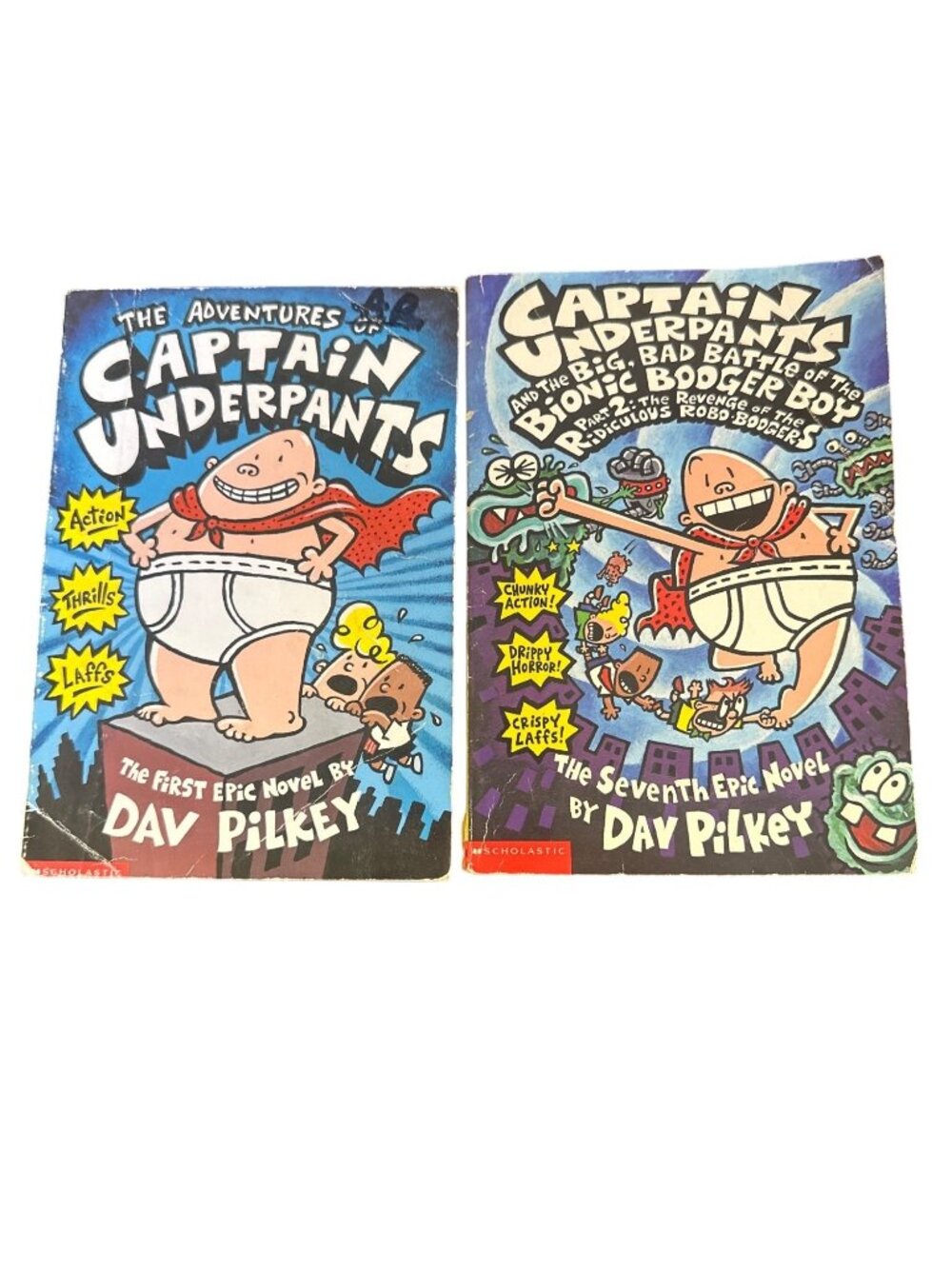 Captain Underpants Lot: The First & Seventh Epic Novels By Dav Pilkey Illustrate
